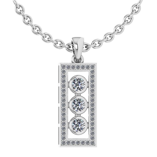 Certified 0.74 Ctw Diamond Necklace For womens New Expressions of Love collection 14K White Gold