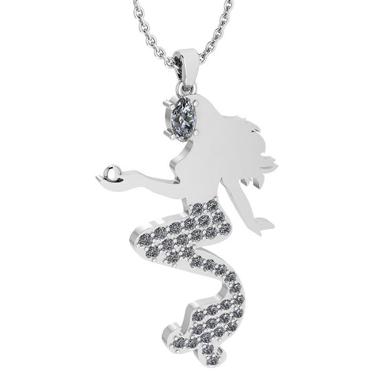 Certified 0.45 Ctw Diamond Nekless For womens New Expressions nautical collection 14K White Gold (SI
