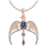 Certified 3.41 Ctw Diamond Eagle Necklace For womens New Expressions of Love collection 14K Rose Gol