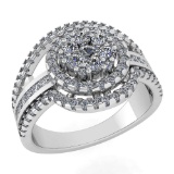 Certified 0.76 Ctw Diamond Ring For womens New Expressions of Love collection 14K White Gold