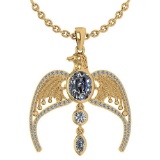 Certified 3.41. Ctw Diamond Eagle Necklace For womens New Expressions of Love collection 14K Yellow