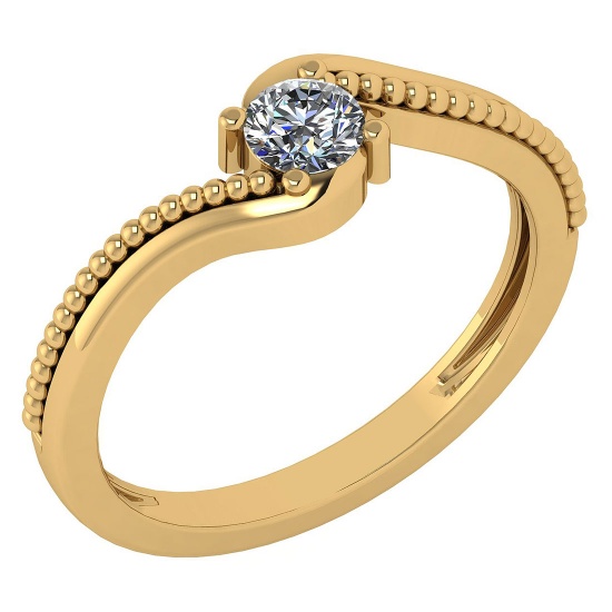 Certified 0.50Ctw Diamond 14K Yellow Gold Promise Ring