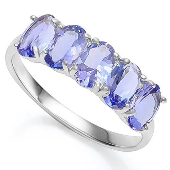 1.8 CTW GENUINE TANZANITE 10KT SOLID WHITE GOLD RING