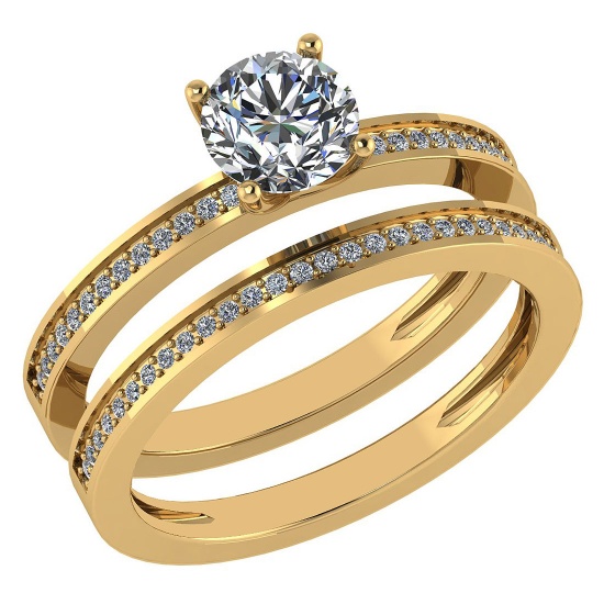 Certified 0.73 Ctw Diamond 14k Yellow Gold Ring (VS/SI1)