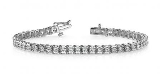 14K WHITE GOLD 1 CTW G-H I1/I2 ROUND PRONG SET TENNIS BRACELET