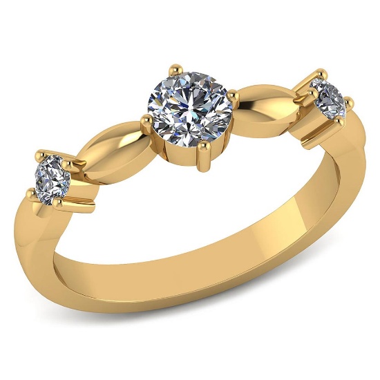 Certified .70 CTW Round Diamond 14K Yellow Gold Ring
