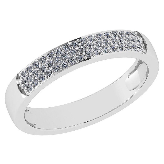 Certified 0.24 Ctw Diamond 14k White Gold Halo Band