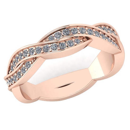 Certified 0.43 Ctw Diamond Bands VS/SI1 For womens New Expressions love collection 14K Rose Gold (VS