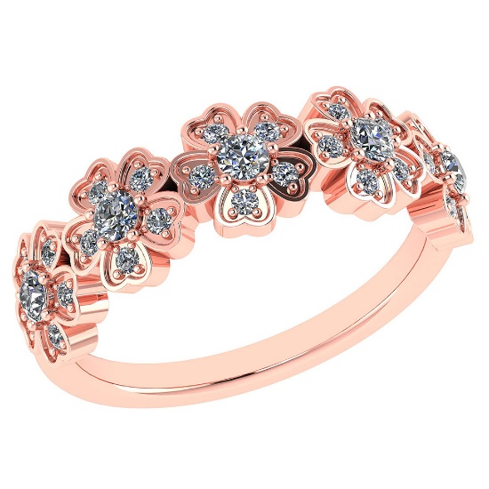 Certified .55 CTW Diamond Genuine 14K Rose Gold Ring