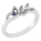 Certified 0.04 Ctw Blue Sapphire And Diamond 14k White Gold Anniversary Ring
