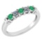 Certified 0.39 Ctw Emerald And Diamond 14k Yellow Gold Halo Band