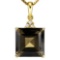 1.01 CTW SMOKETY 10K SOLID YELLOW GOLD SQUARE SHAPE PENDANT WITH ANCENT DIAMONDS