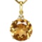 0.71 CTW CITRINE 10K SOLID YELLOW GOLD ROUND SHAPE PENDANT WITH ANCENT DIAMONDS