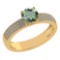 Certified 0.97 Ctw Green Amethyst And Diamond 18k Yellow Gold Ring (G-H VS/SI1)