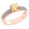 Certified 0.97 Ctw Citrine And Diamond 18k Rose Gold Ring (G-H VS/SI1)