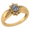 Certified 0.51 Ctw Diamond 14k Yellow Gold Halo Ring