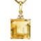 0.71 CTW citrine 10K SOLID YELLOW GOLD SQUARE SHAPE PENDANT WITH ANCENT DIAMONDS