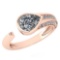 Certified 1.51 Ctw Diamond Wedding/Engagement Style 14K Rose Gold Halo Ring (SI2/I1)
