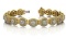 14KT YELLOW GOLD 3 CTW G-H SI2/SI3 FANCIFUL ROUND DIAMOND BRACELET WITH TUBE LINKS