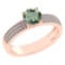 Certified 0.97 Ctw Green Amethyst And Diamond 18k Rose Gold Ring (G-H VS/SI1)