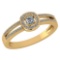 0.57 Ctw Diamond 14k Yellow Gold Halo Ring