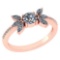 Certified 1.11 Ctw Smoky Quarzt And Diamond 14k Rose Gold Halo Ring