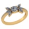 Certified 1.11 Ctw Smoky Quarzt And Diamond 14k Yellow Gold Halo Ring