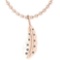 Certified 0.09 Ctw Diamond Tree lives Wedding/Engagement Style 14K Rose Gold Halo Necklace (VS/SI1)
