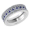 Certified 1.41 Ctw Blue Sapphire And Diamond 14k Yellow Gold Halo Band