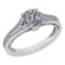 Certified 1.47 Ctw Diamond Wedding/Engagement 14K White Gold Halo Ring