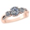 Certified 1.26 Ctw Diamond Wedding/Engagement Style 14K Rose Gold Halo Ring (SI2/I1)