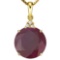 1.22 CTW RUBY 10K SOLID YELLOW GOLD ROUND SHAPE PENDANT WITH ANCENT DIAMONDS