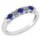 Certified 0.39 Ctw Blue Sapphire And Diamond 14k Yellow Gold Halo Band