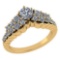 Certified 1.26 Ctw Diamond Wedding/Engagement Style 14K Yellow Gold Halo Ring (VS/SI1)