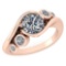 Certified 1.51 Ctw Diamond Wedding/Engagement Style 14K Rose Gold Halo Ring (SI2/I1)