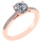 Certified 1.37 Ctw Diamond 14k Rose Gold Halo Ring