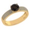 Certified 0.97 Ctw Smoky Quarzt And Diamond 18k Yellow Gold Ring (G-H VS/SI1)