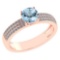Certified 0.97 Ctw Aquamarine And Diamond 18k Rose Gold Ring (G-H VS/SI1)