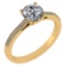 Certified 1.37 Ctw Diamond 14k Yellow Gold Halo Ring