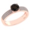 Certified 0.97 Ctw Smoky Quarzt And Diamond 18k Rose Gold Ring (G-H VS/SI1)