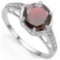 2.52 CTW GENUINE GARNET & GENUINE DIAMOND (10 PCS) 10KT SOLID WHITE GOLD RING