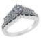 Certified 1.26 Ctw Diamond Wedding/Engagement Style 14K White Gold Halo Ring (VS/SI1)