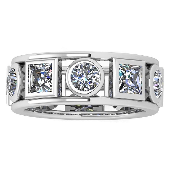 Certified 3.10 Ctw Diamond Wedding/Engagement Style 14K White Gold Halo Band (SI2/I1)
