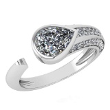 Certified 1.51 Ctw Diamond Wedding/Engagement Style 14K White Gold Halo Ring (SI2/I1)