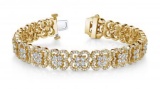 14KT YELLOW GOLD 5 CTW G-H SI2/SI3 BLOSSOMING BEAUTY DIAMOND BRACELET
