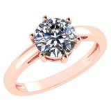 Certified 2.00Ctw Diamond 14k Rose Gold Halo Ring G-H/SI2-I1