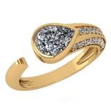 Certified 1.51 Ctw Diamond Wedding/Engagement Style 14K Yellow Gold Halo Ring (SI2/I1)