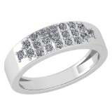 Certified 0.39 Ctw Diamond Wedding/Engagement Style 14K White Gold Halo Band (VS/SI1)