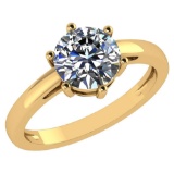 Certified 1.00Ctw Diamond 14k Yellow Gold Halo Ring G-H/I1