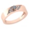 Certified 0.22 Ctw Diamond Engagement /Wedding 14K Rose Gold Promise Ring